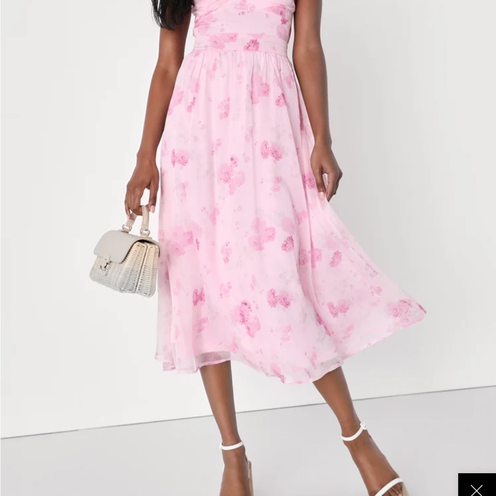 Floral Pink Midi Dress